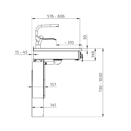 Dimensions - Module Kitchenette PMR Granberg 6300-ES11S4