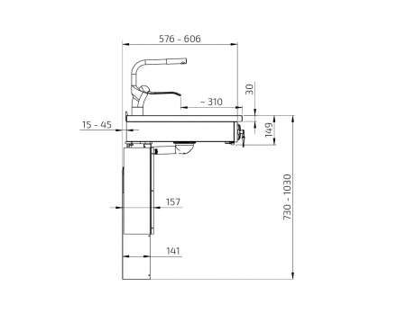 Dimensions - Module Kitchenette PMR Granberg 6300-ES11S4