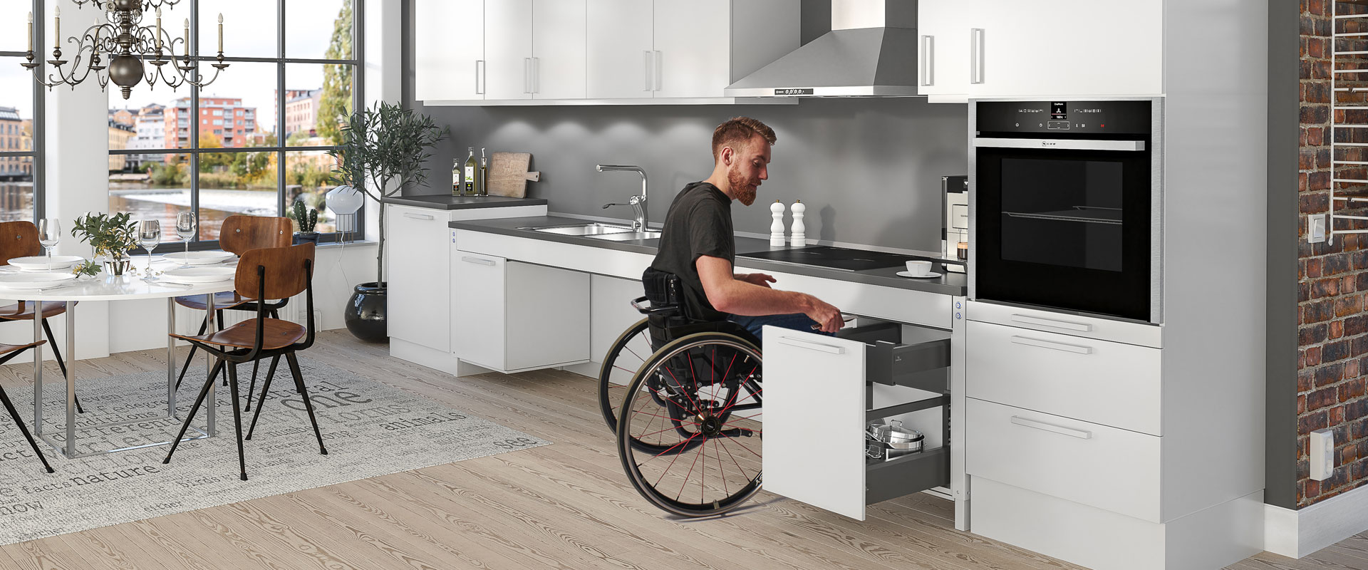 Conseils pour planifier une cuisine PMR accessible aux utilisateurs de fauteuil roulant