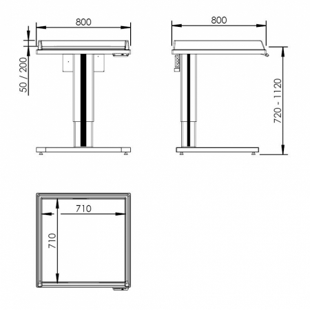 Dimensions - Table à langer électrique 333-081-02